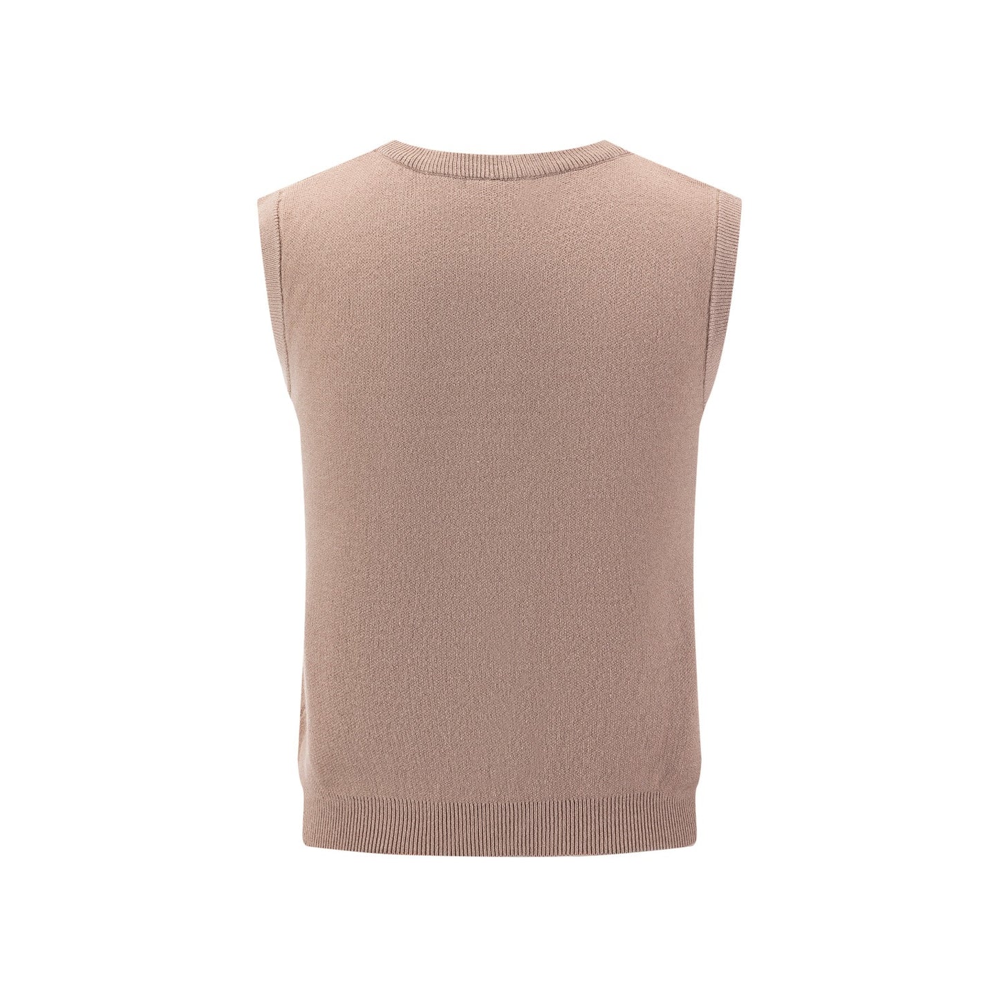 Floral Knit Vest - Beige