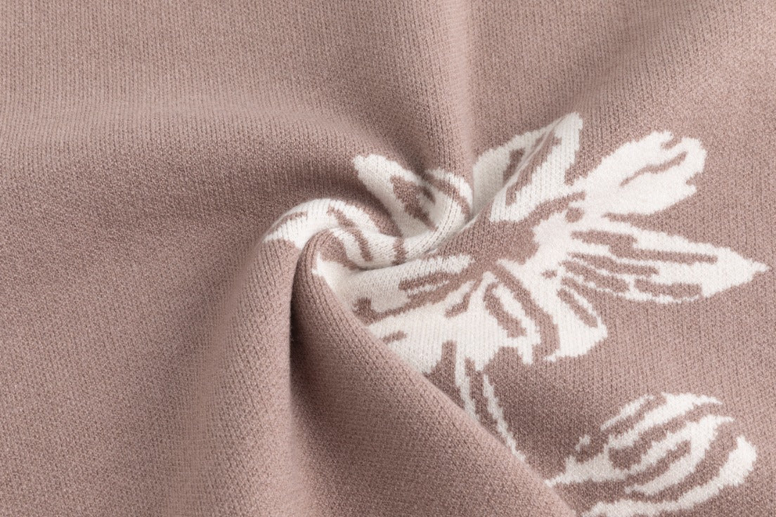 Floral Knit Vest - Beige