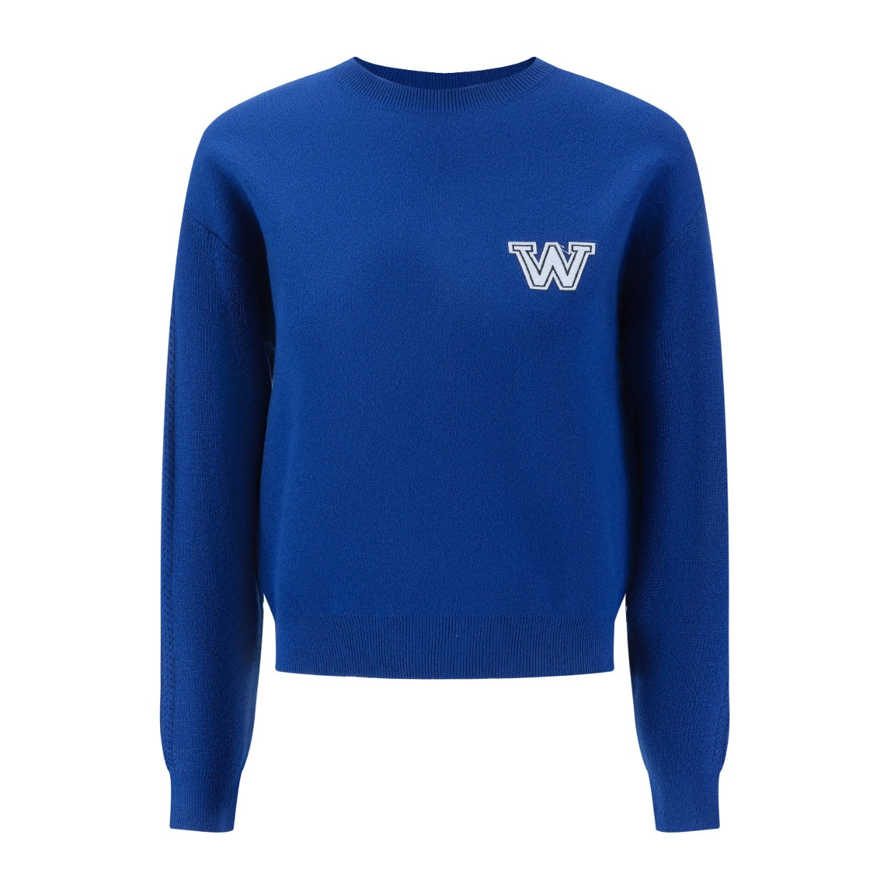 Royal Blue Knit Sweater With W Patch