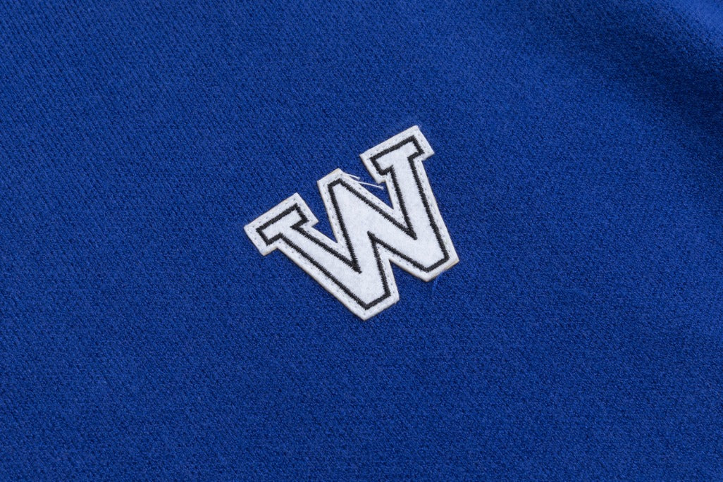 Royal Blue Knit Sweater With W Patch