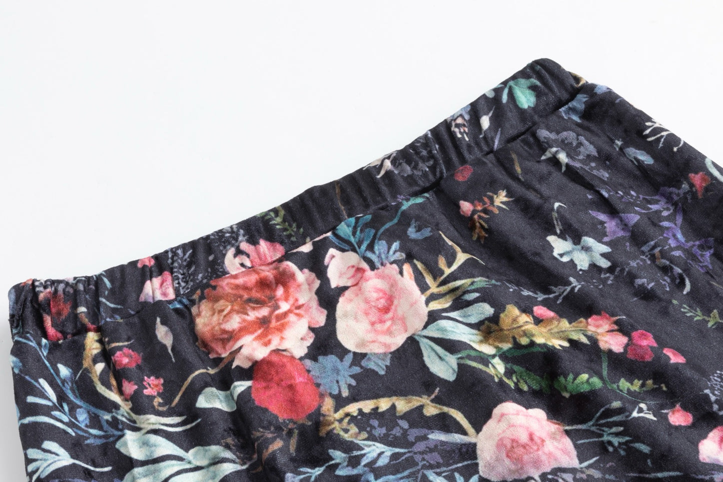 Velvet Skirt With Multi Colored Floral Print