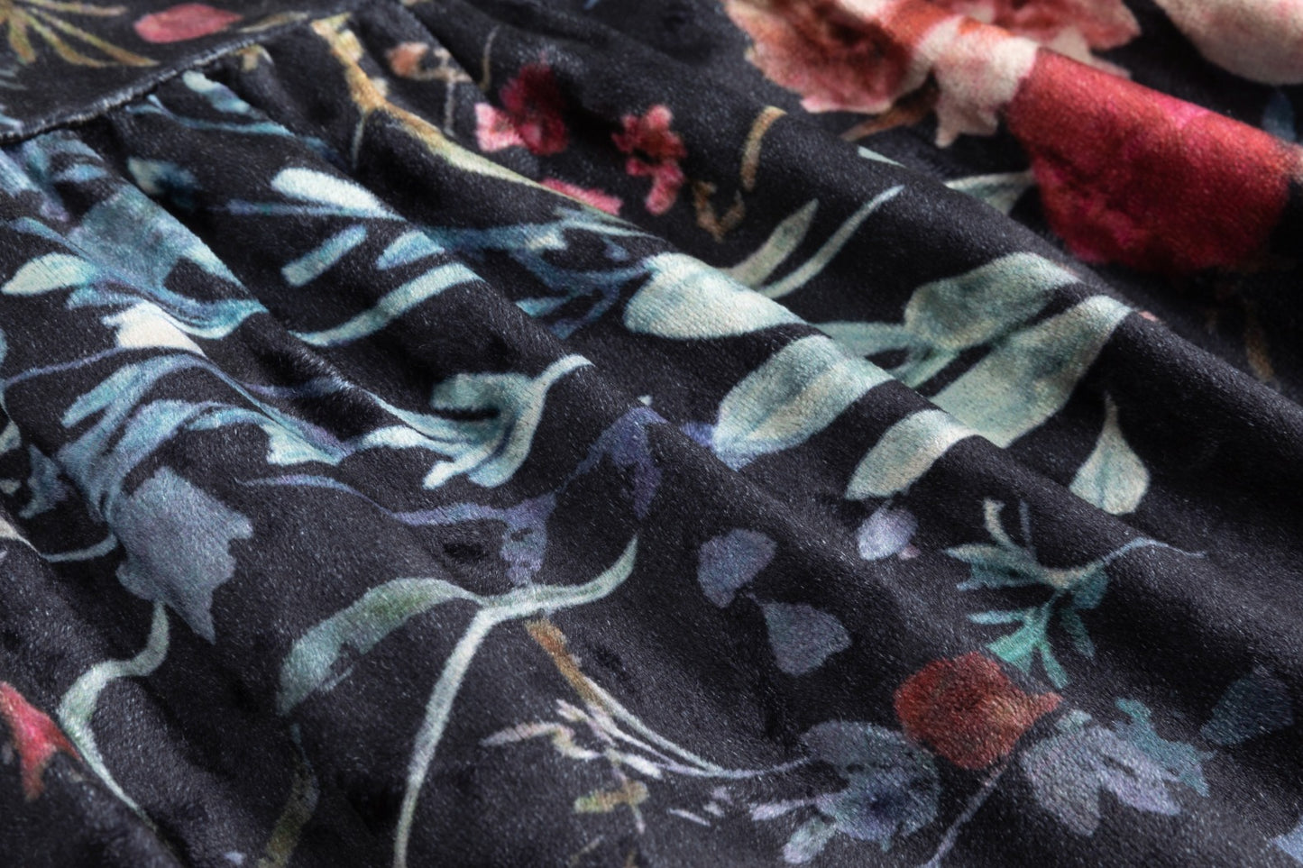 Velvet Skirt With Multi Colored Floral Print