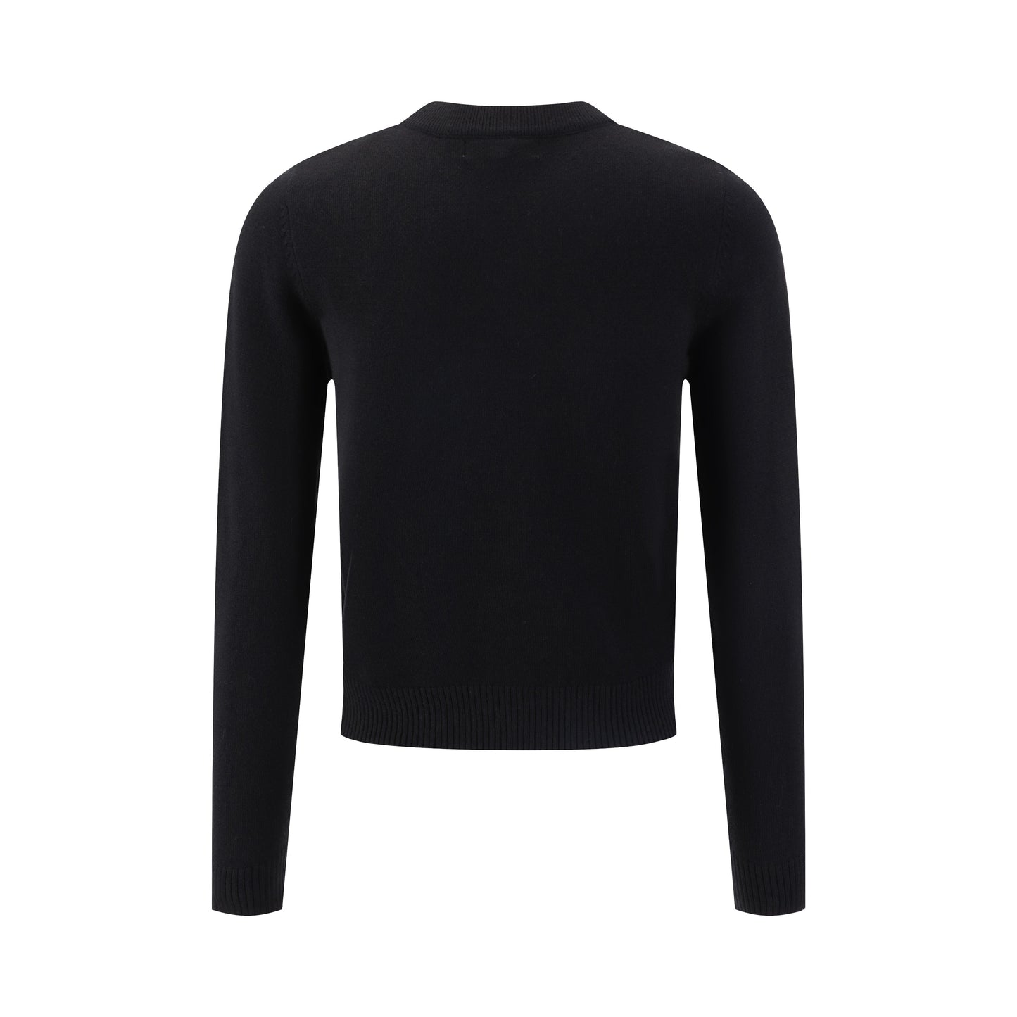 Black Knit Sweater With Butterfly Felt Print