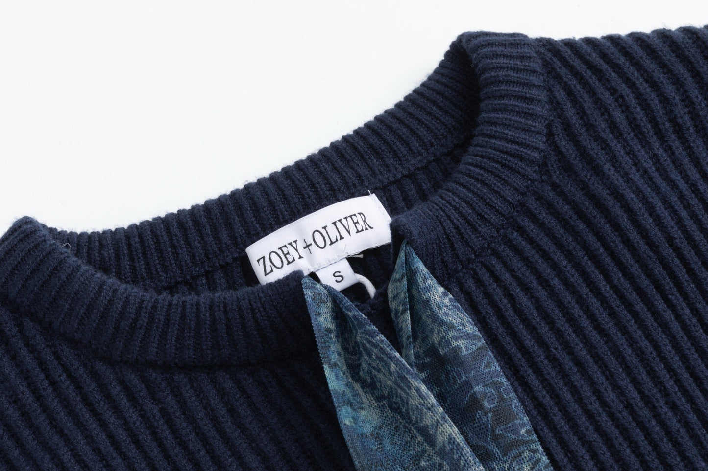 Blue Knit Overlay Mesh Dress