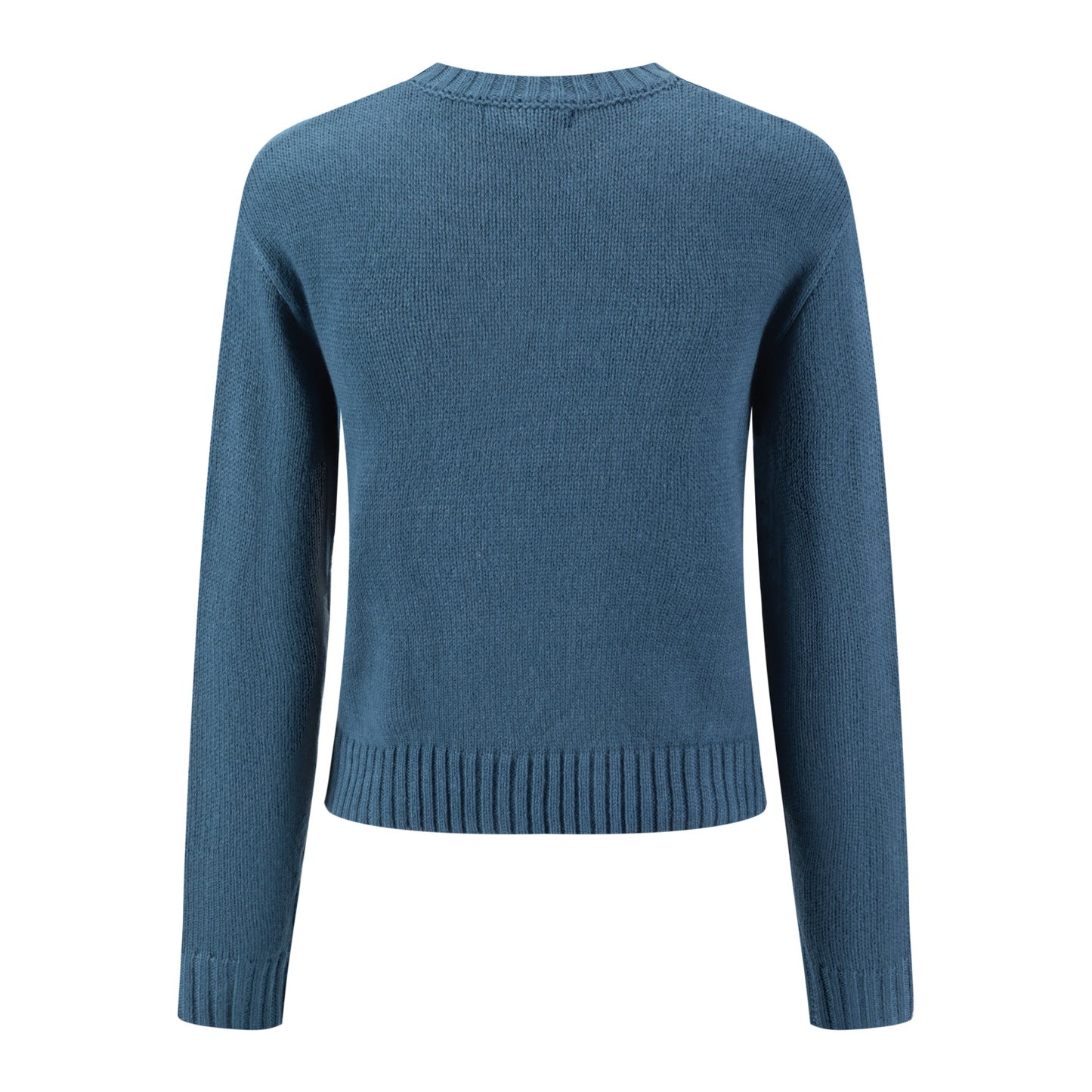 Blue Embroidery Knit Sweater