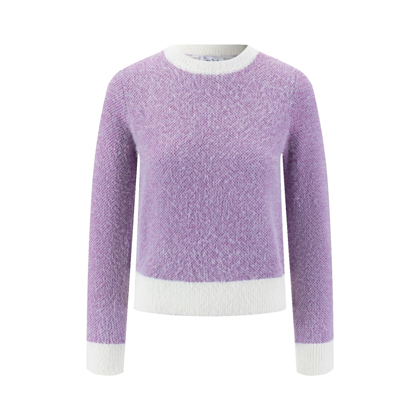 Purple And White Fuzzy Sweater