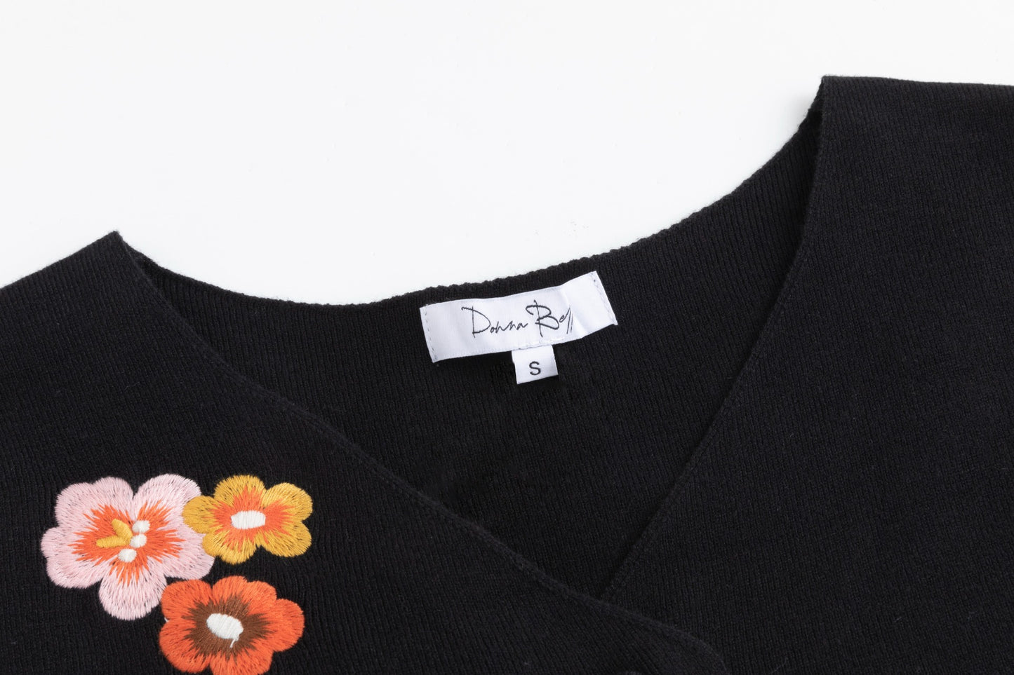 Black And Orange Flower Embroidered Vest