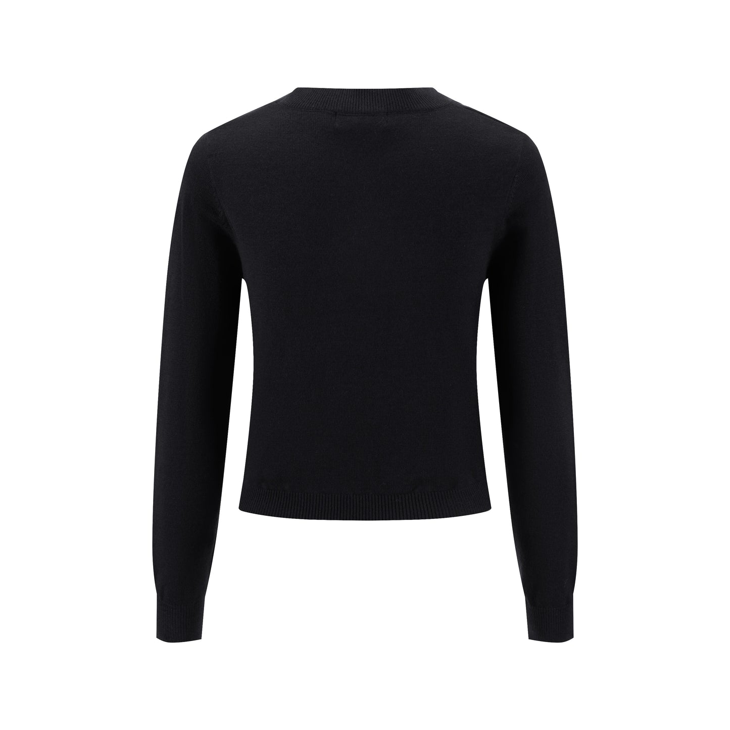 Knit Top With Multi Colored Beads Details - Black