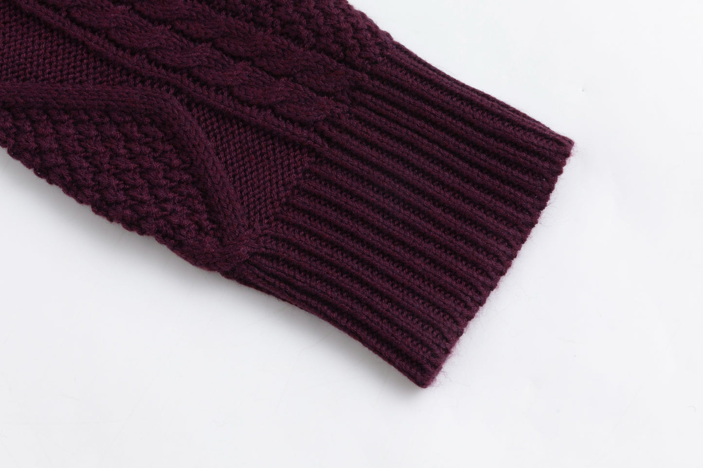 Purple Knit Sweater With Plaid Collar