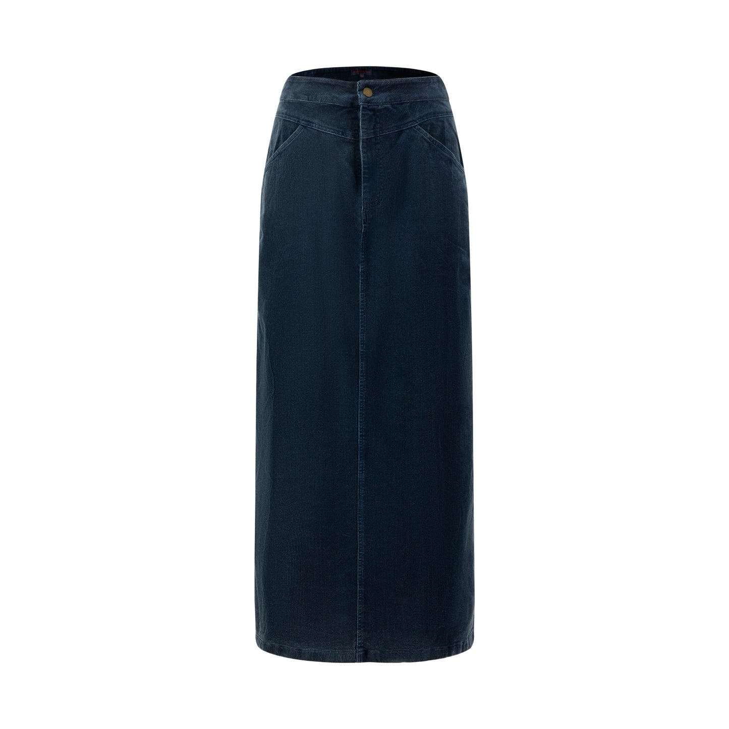 Denim Corduroy Midi Skirt - Blue
