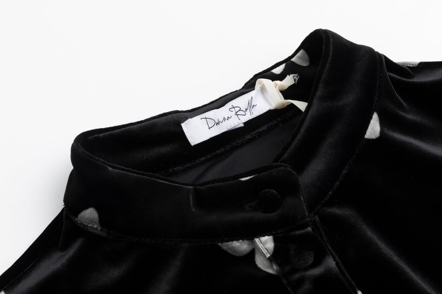Black Butterfly Printed Velvet Dress