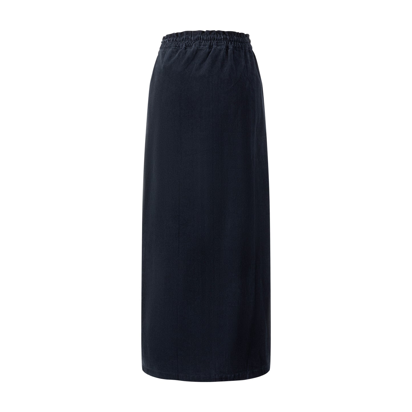 Corduroy Skirt With Drawstring - Navy