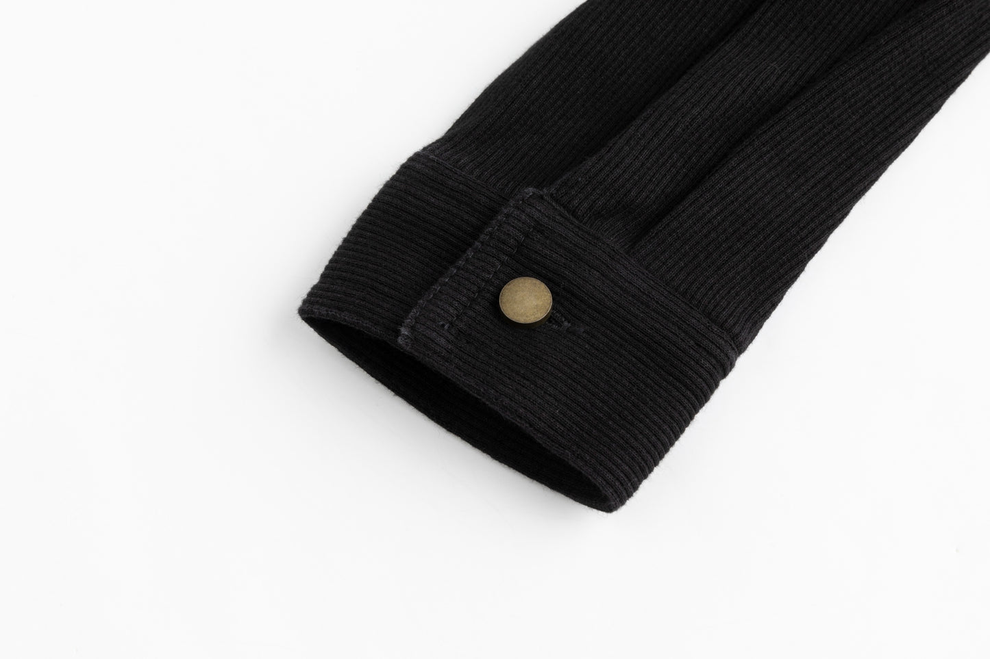 Ribbed Denim Shirt - Black