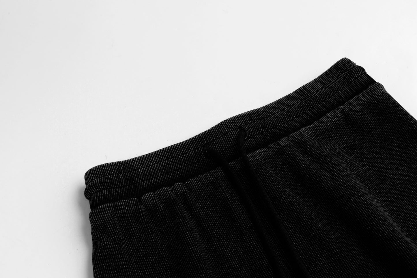 Ribbed Denim Skirt - Black