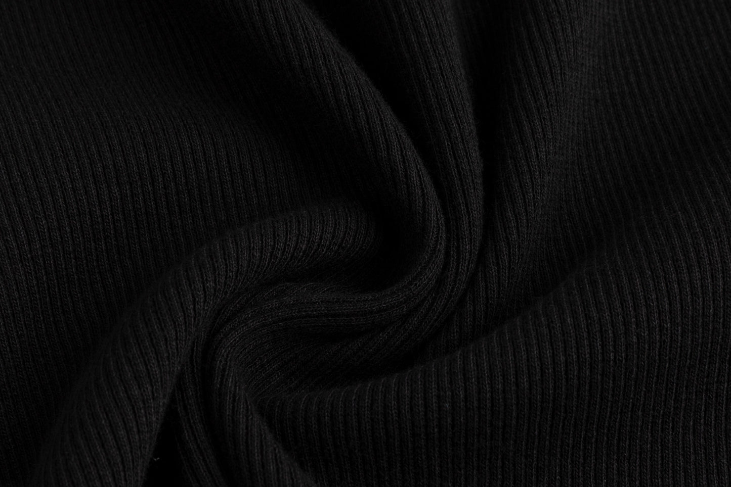 Ribbed Denim Skirt - Black