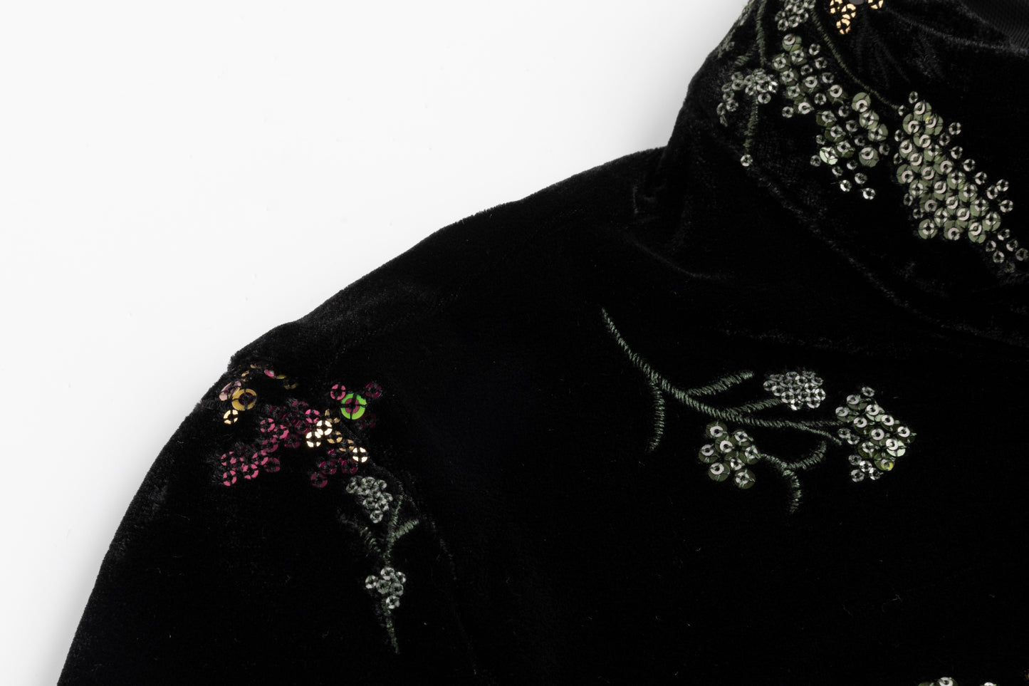 Black Beaded Velvet Dress