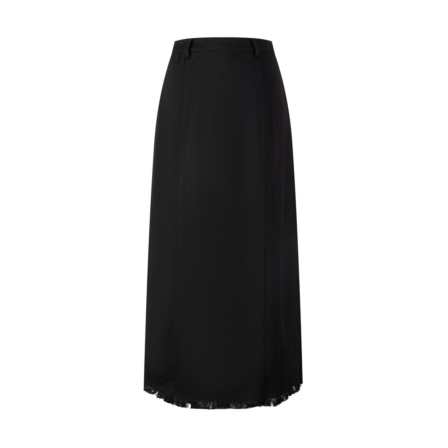 Black Denim Printed Pocket Skirt