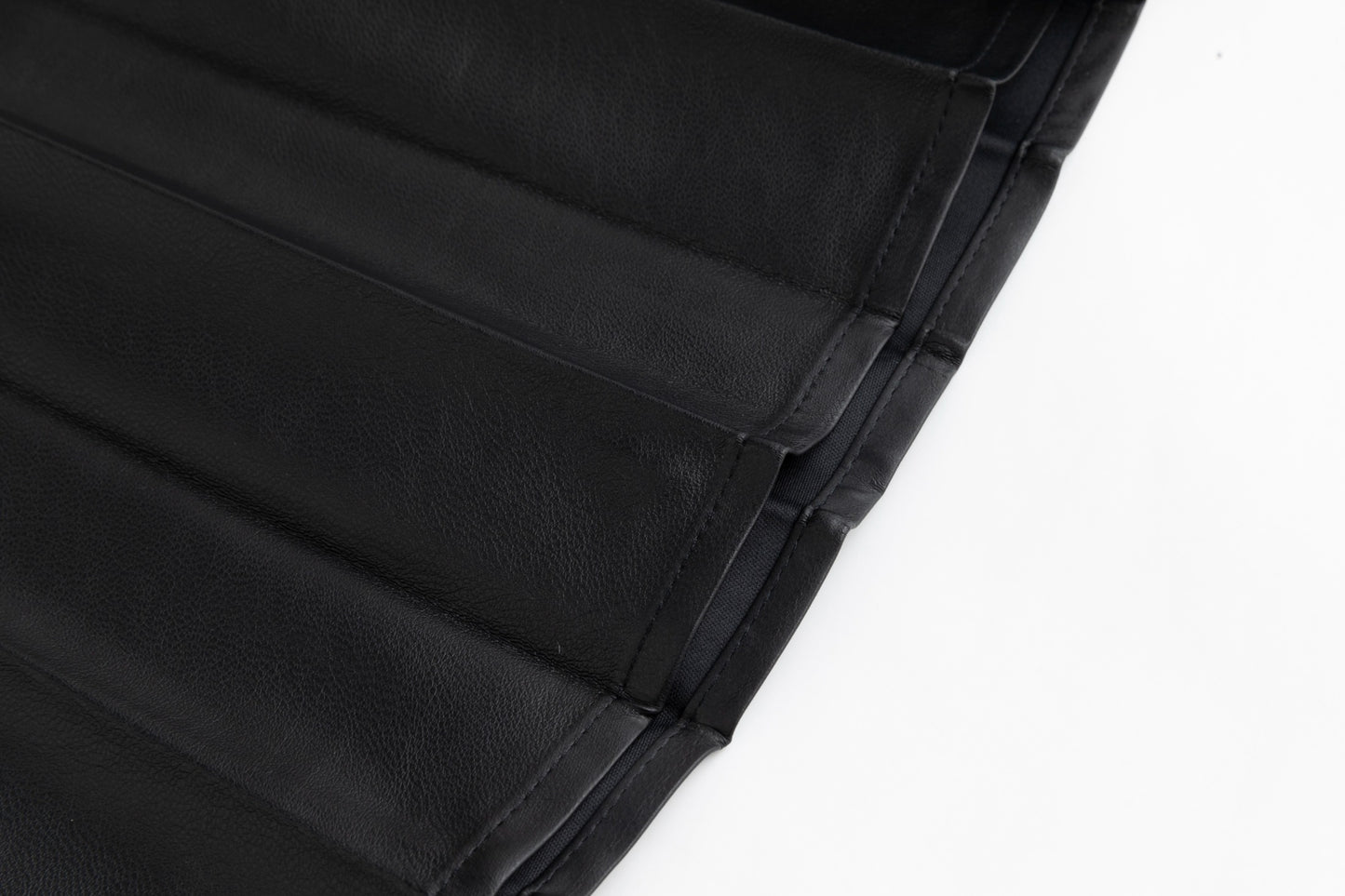 Pleated Leather Skirt - Black
