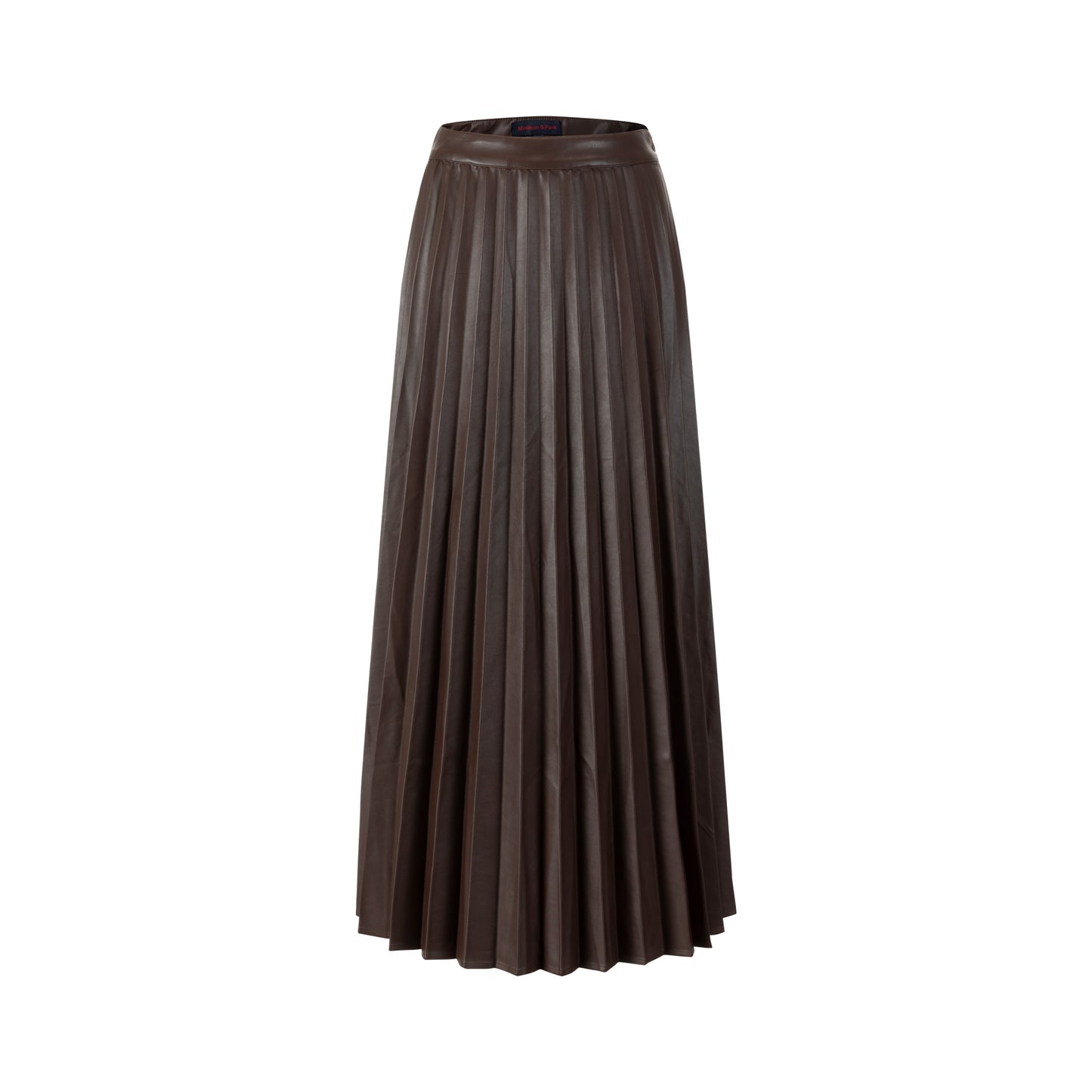 Pleated Leather Skirt - Brown