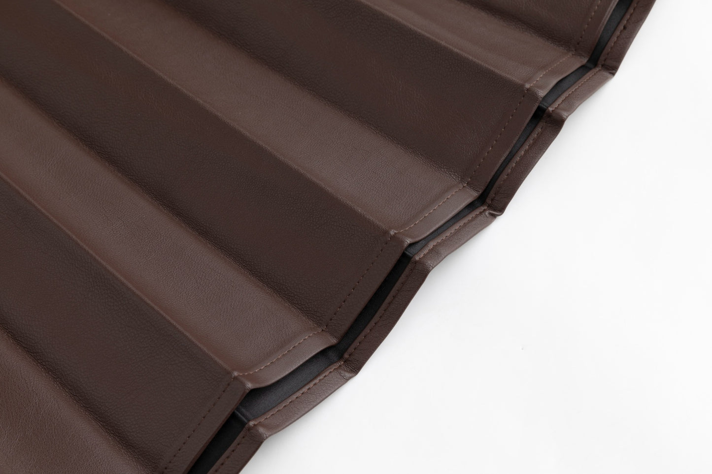 Pleated Leather Skirt - Brown