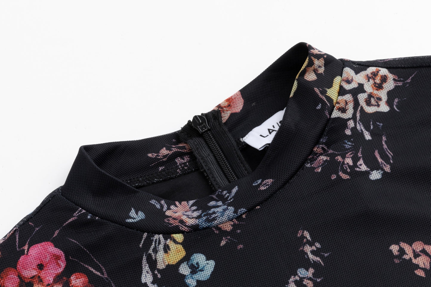 Black Multicolored Mesh Dress