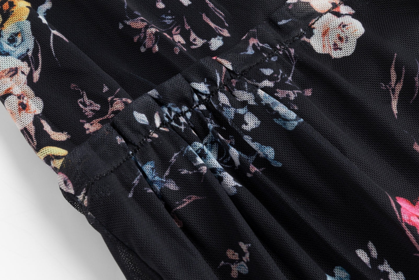 Black Multicolored Mesh Dress