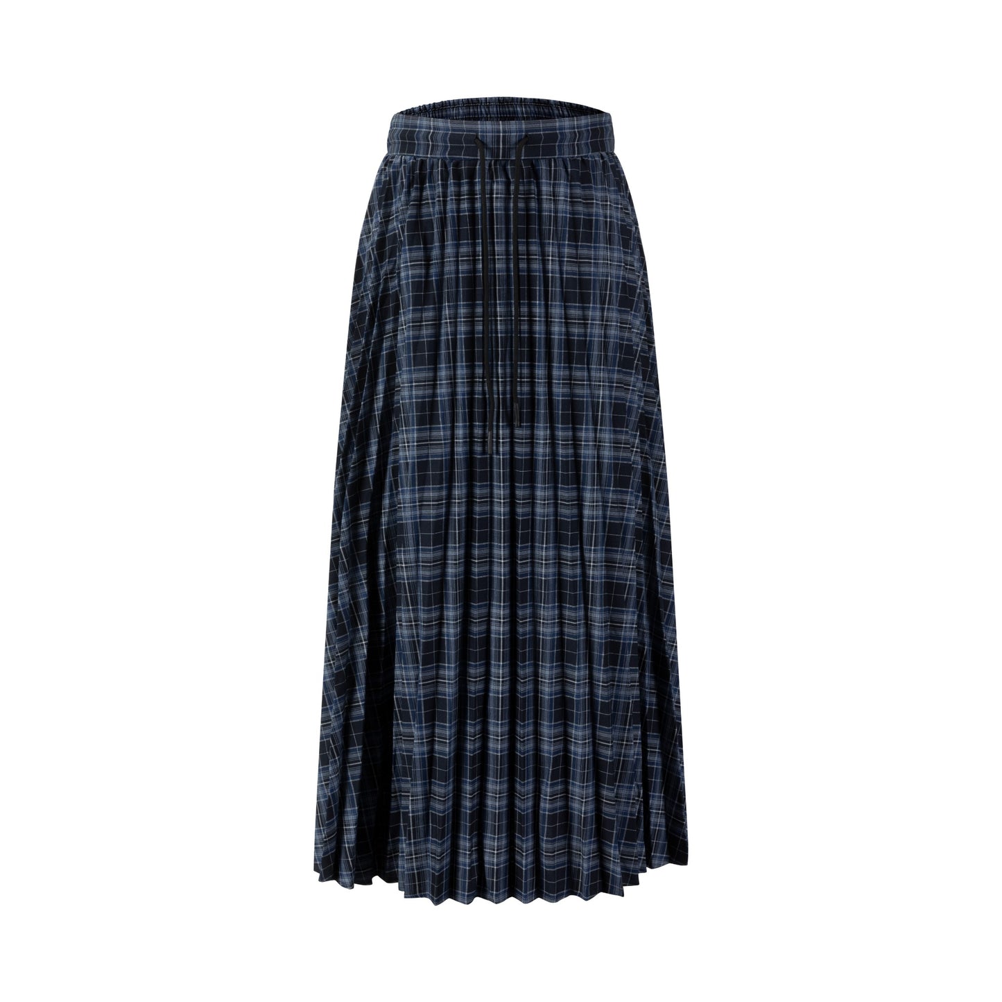 Black And Blue Pleated Maxi Skirt