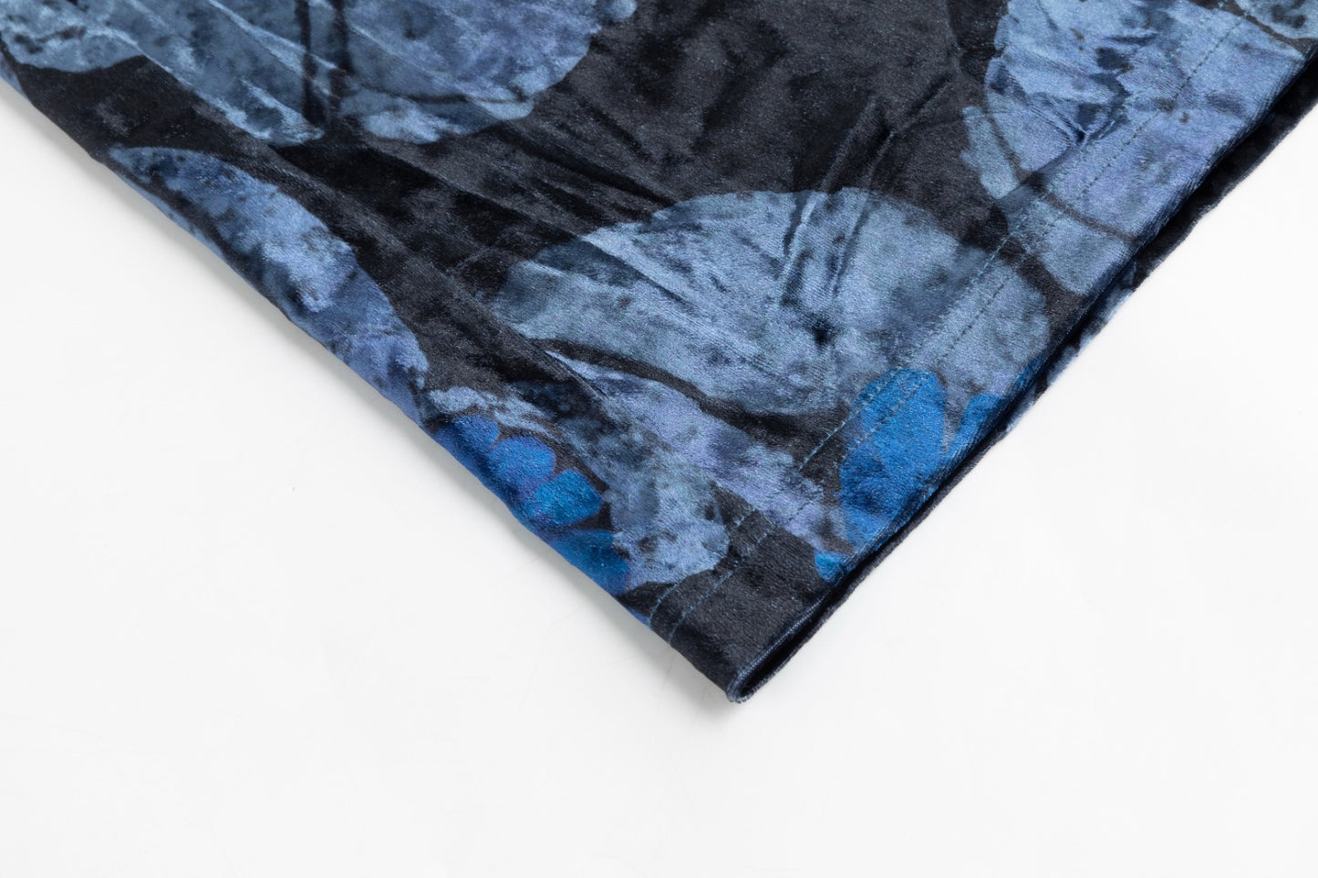 Blue Floral Velvet Dress