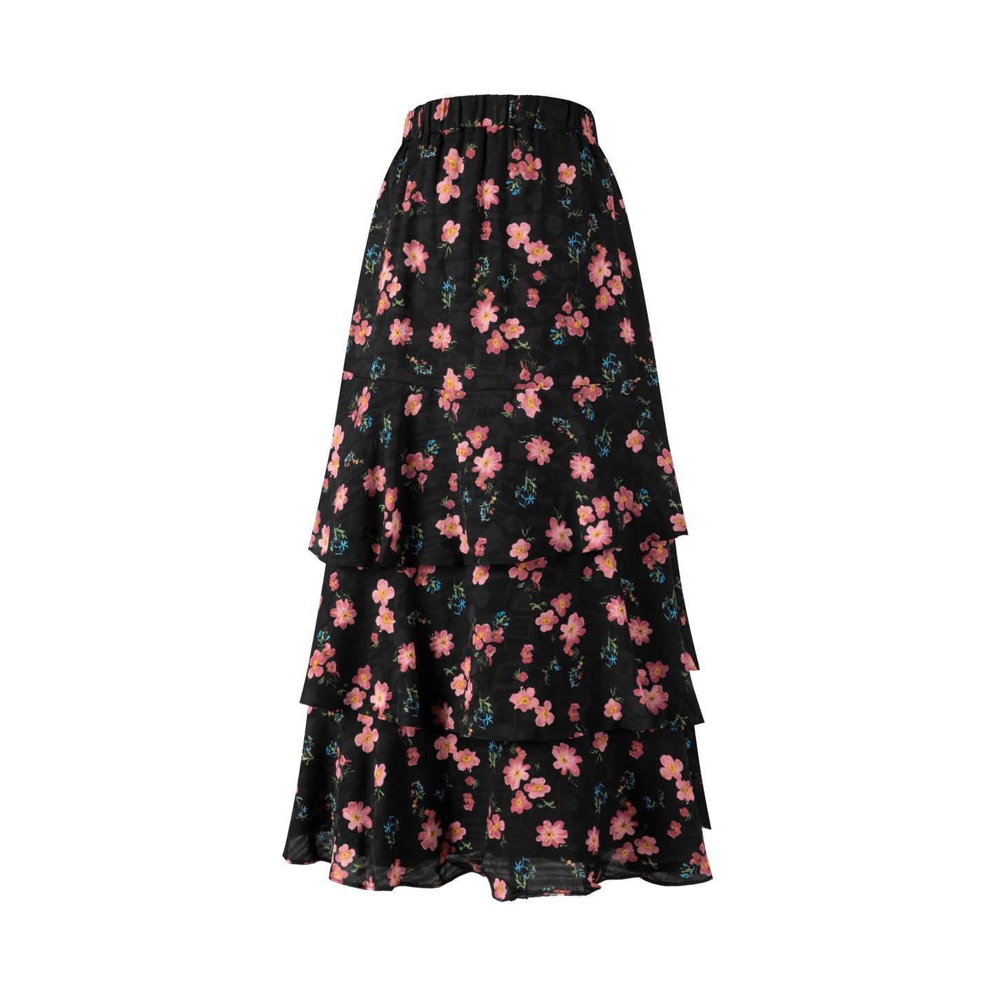 Pink Floral Layered Skirt