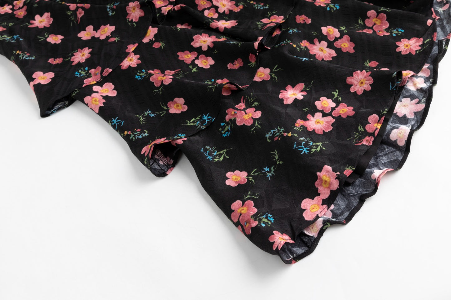 Pink Floral Layered Skirt