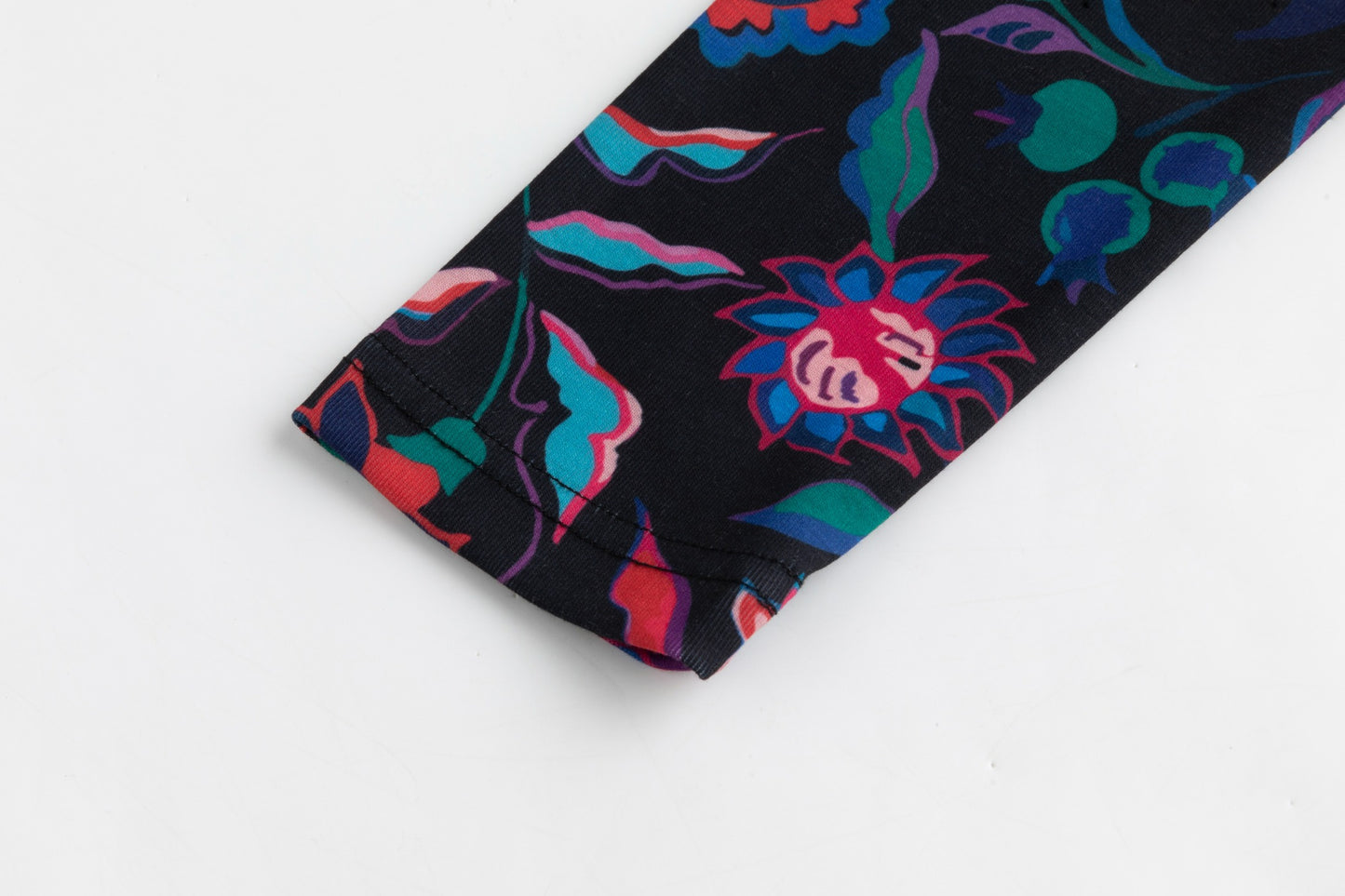 Multi Colored Printed T-Shirt Mock Neck