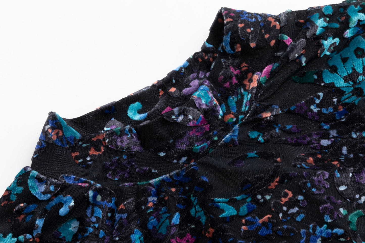 Black Velvet Jumper With Printed Cut Velvet Underlay