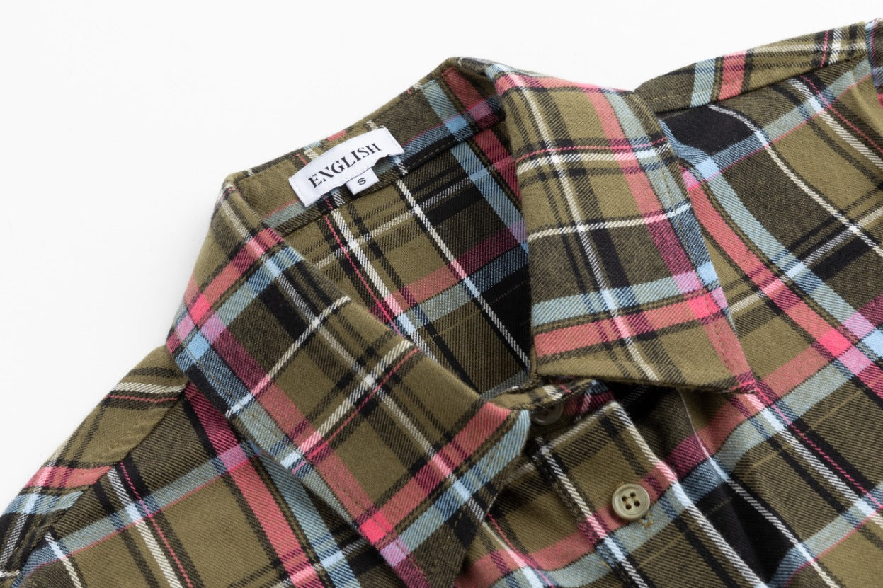 Green Jumper With Blue Green And Pink Plaid Blouse