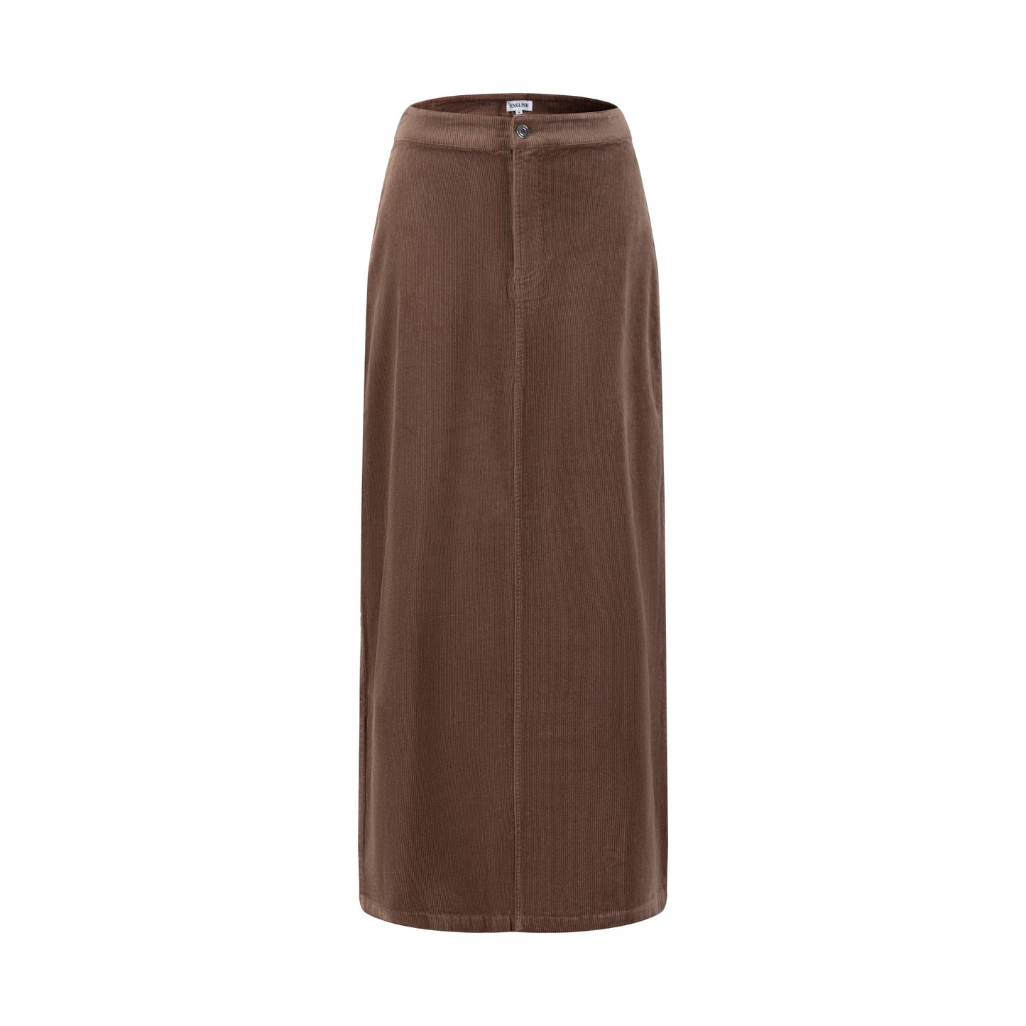 Brown Corduroy Skirt With Fly Front Zipper