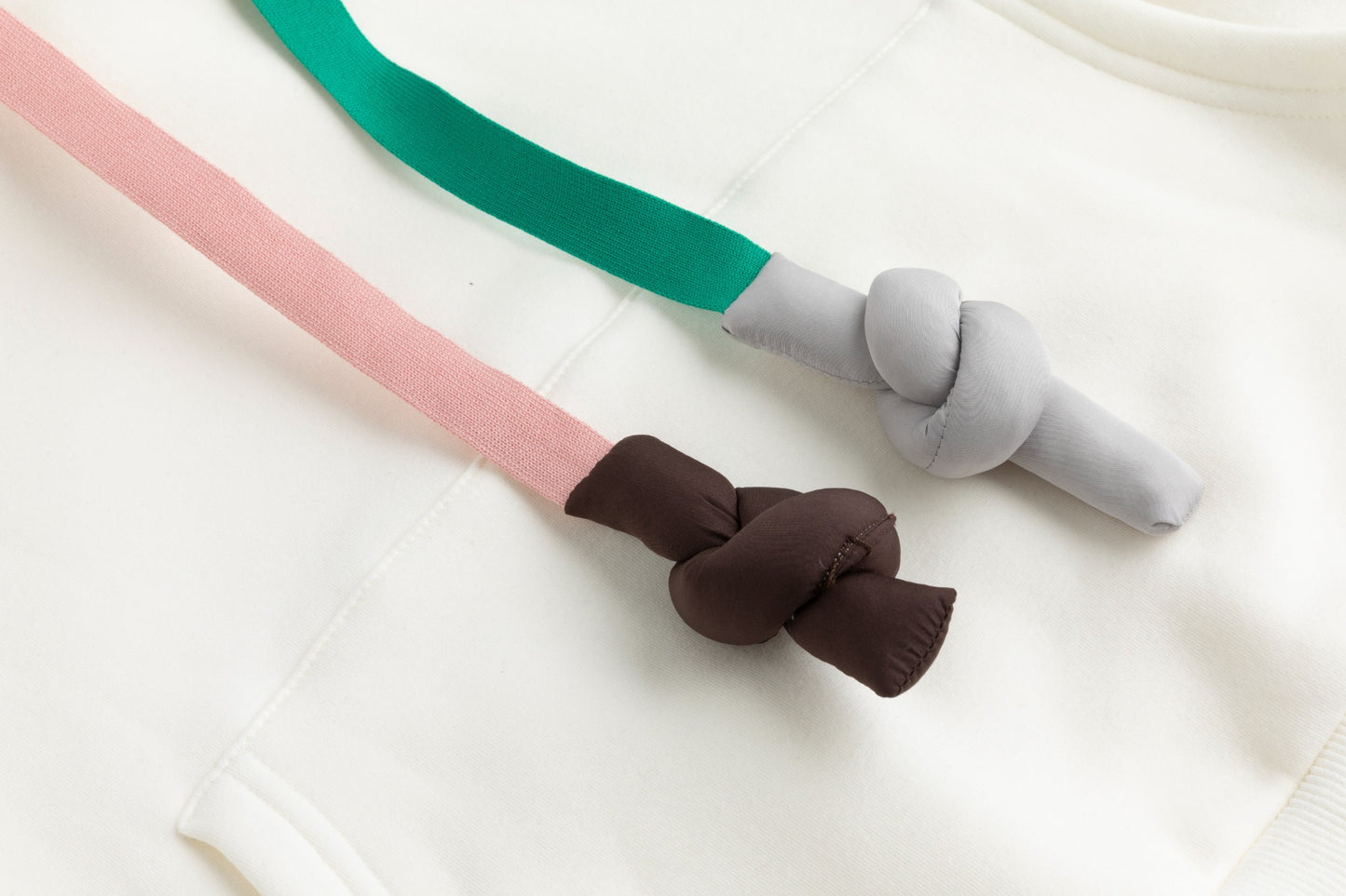 Hoodie With Colorful Strings - White