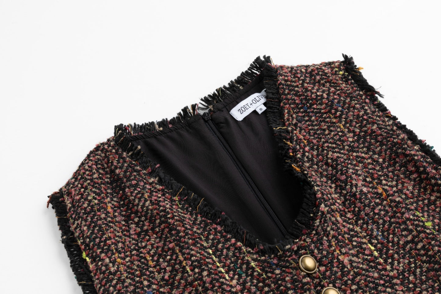 Pink Multicolor Tweed Jumper