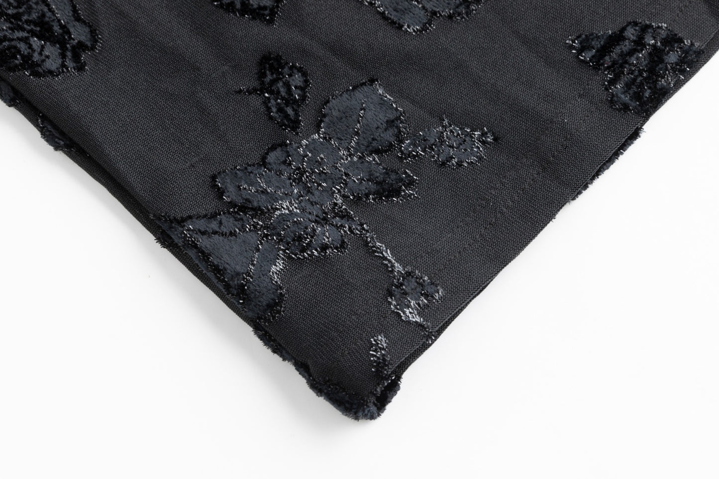 Black Shimmer Cut Velvet Mock Neck Top