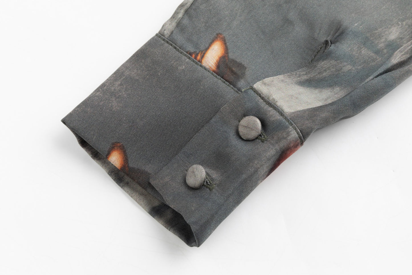 Grey And Orange Abstract Overlay Dress