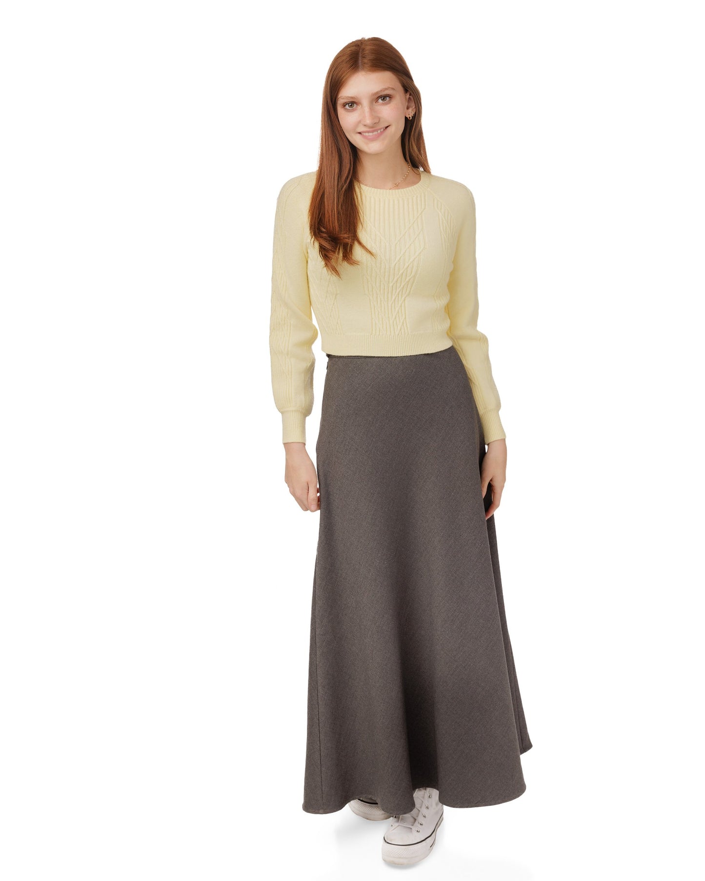 Cropped Textured Sweater - Butter Yellow