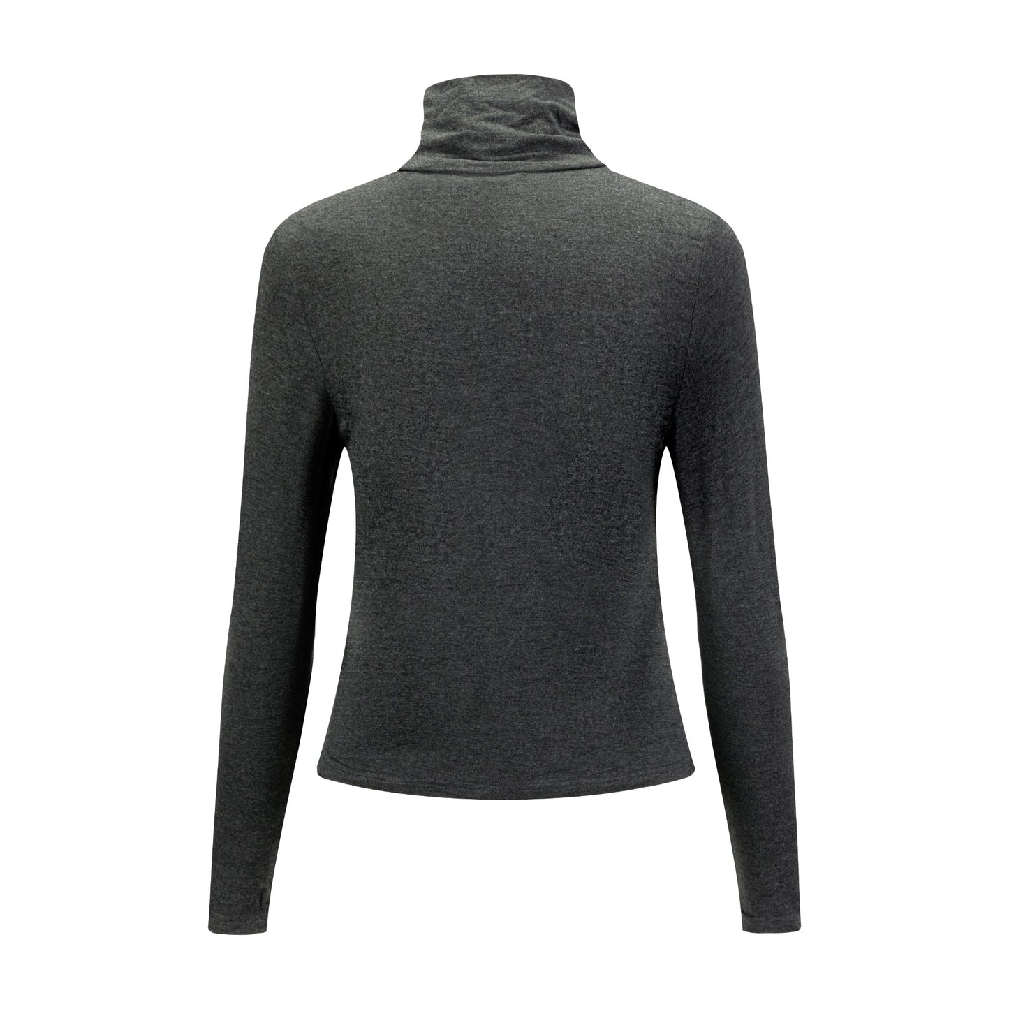 Flat Mock Neck - Heather Grey