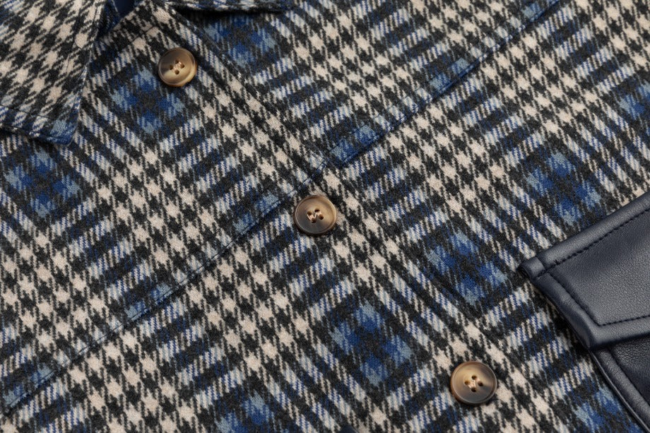 Plaid Jacket - Navy Pockets