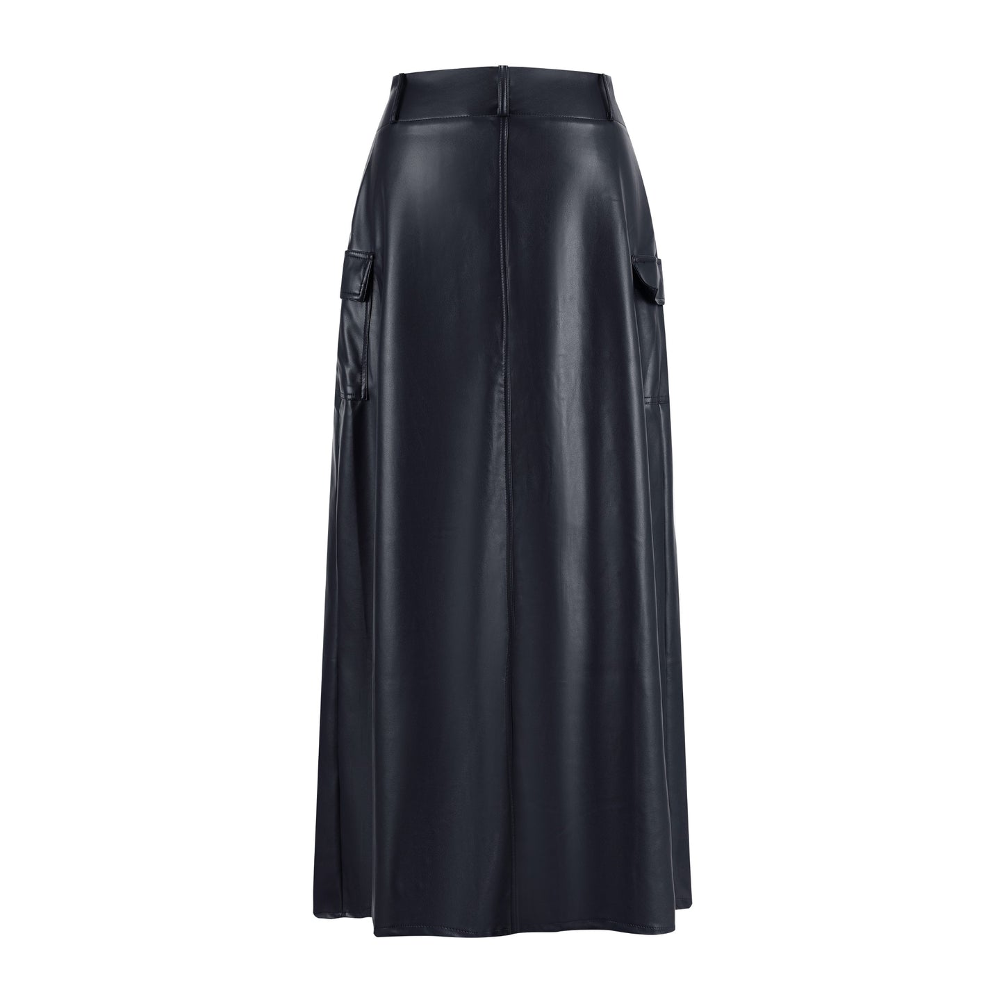 Leather Skirt - Navy