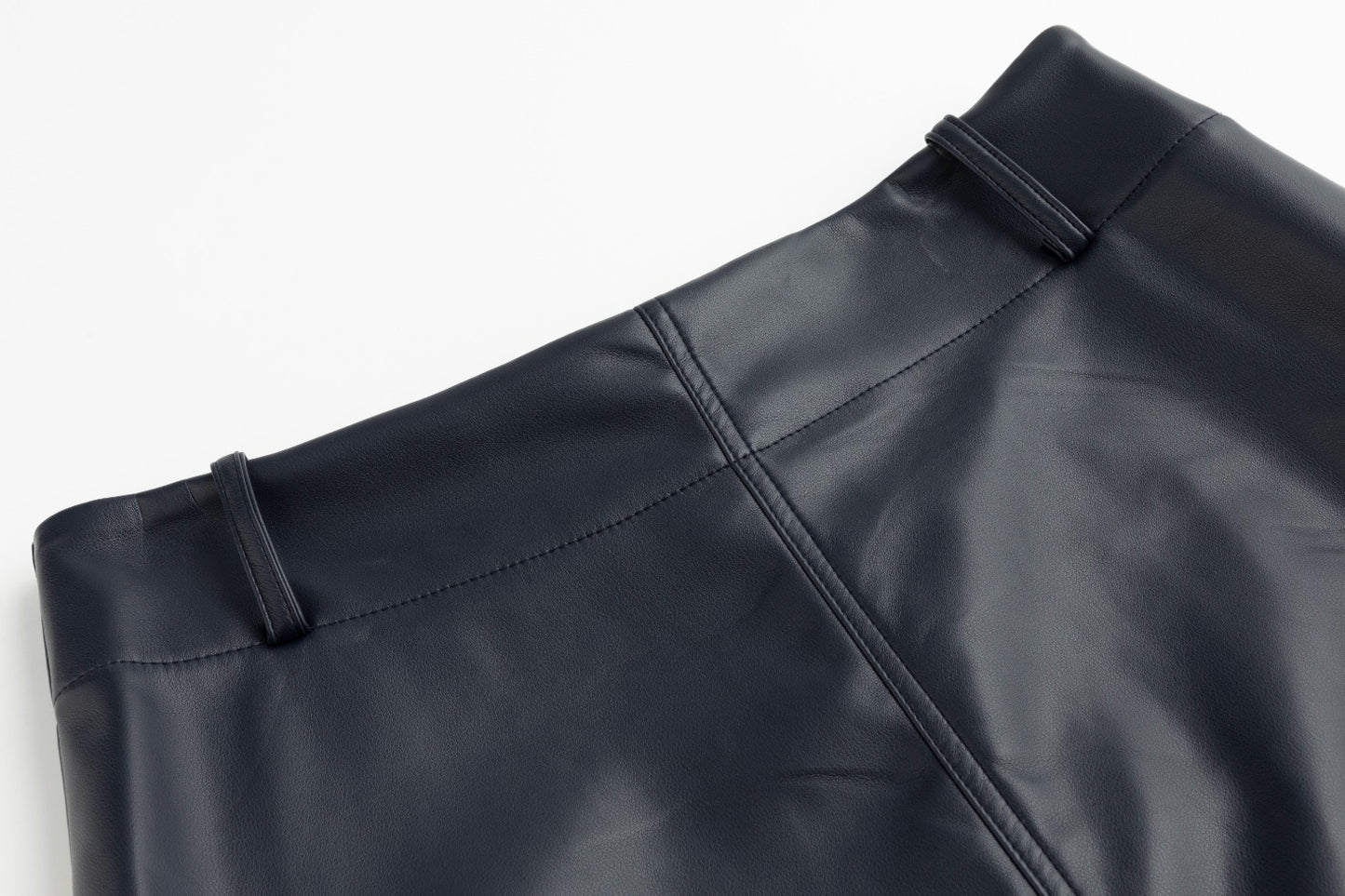 Leather Skirt - Navy