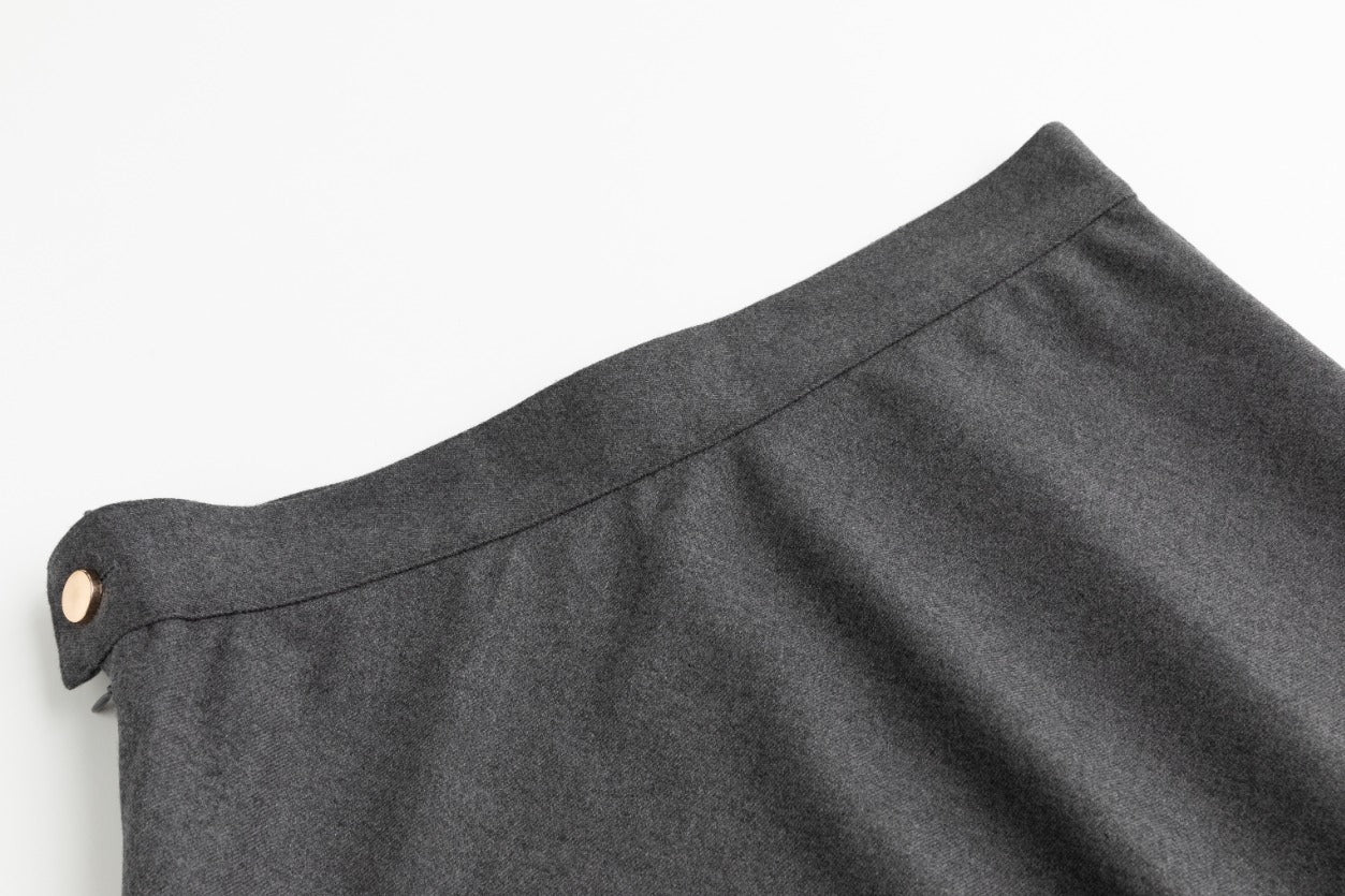 Wool Skirt - Heather Grey