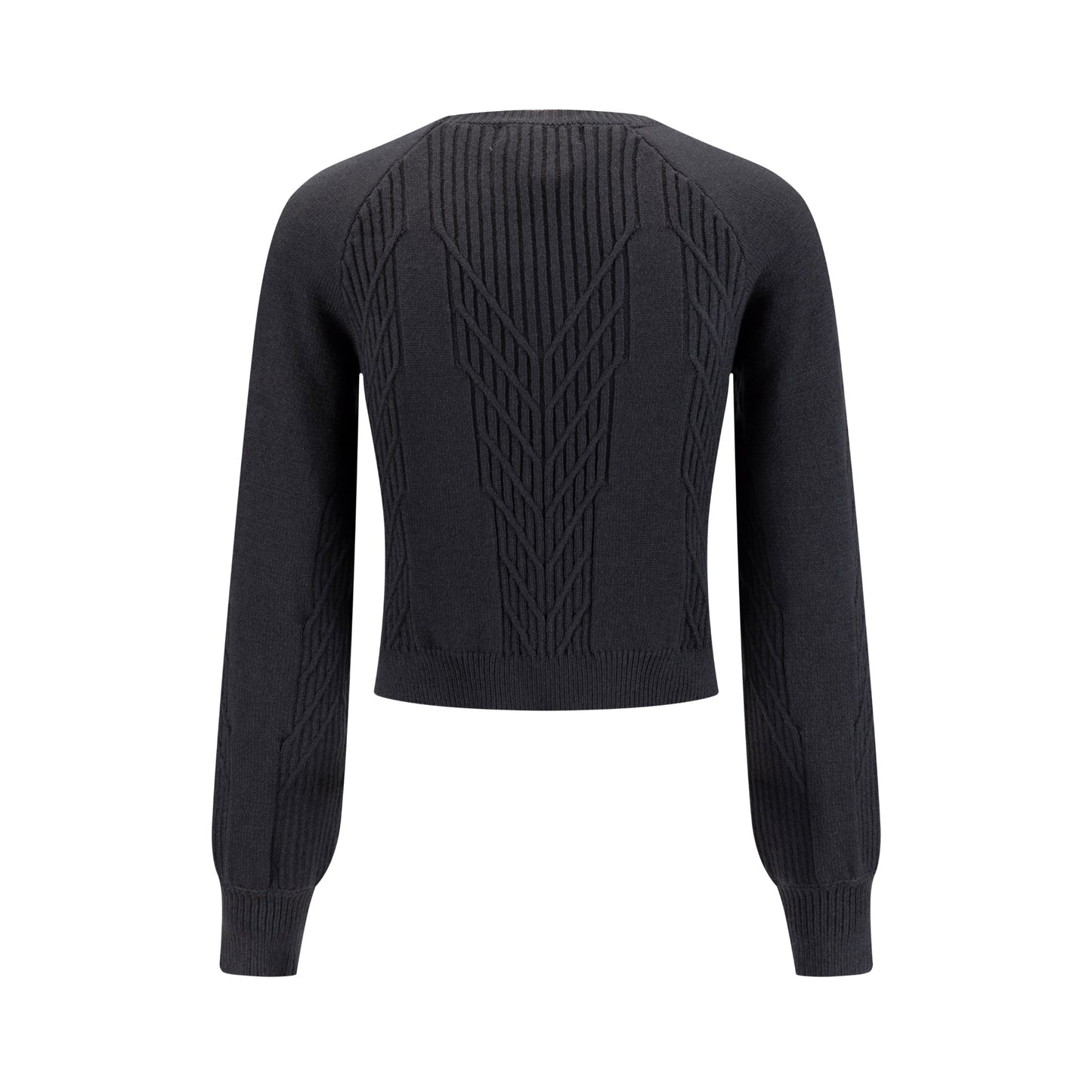 Cropped Textured Sweater - Heather Gray