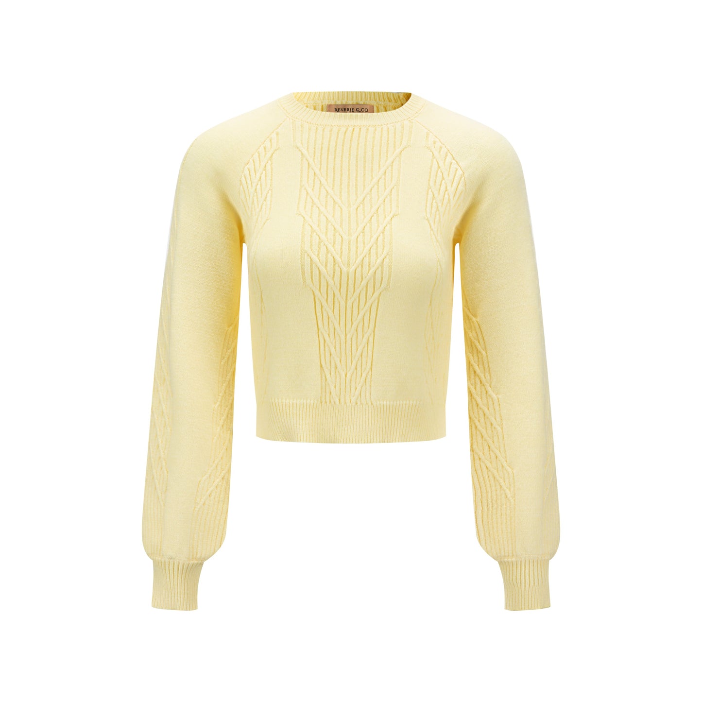 Cropped Textured Sweater - Butter Yellow