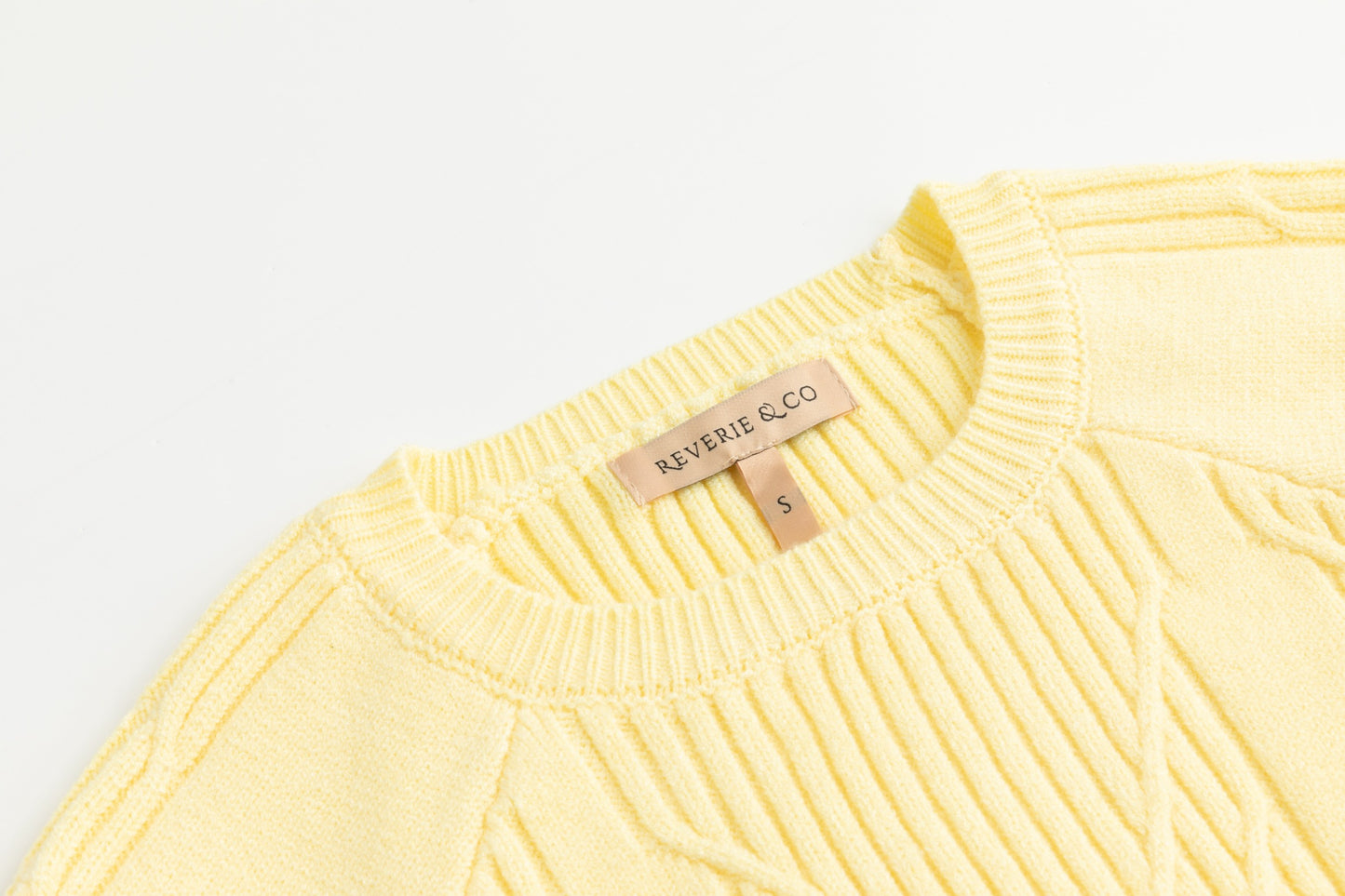 Cropped Textured Sweater - Butter Yellow