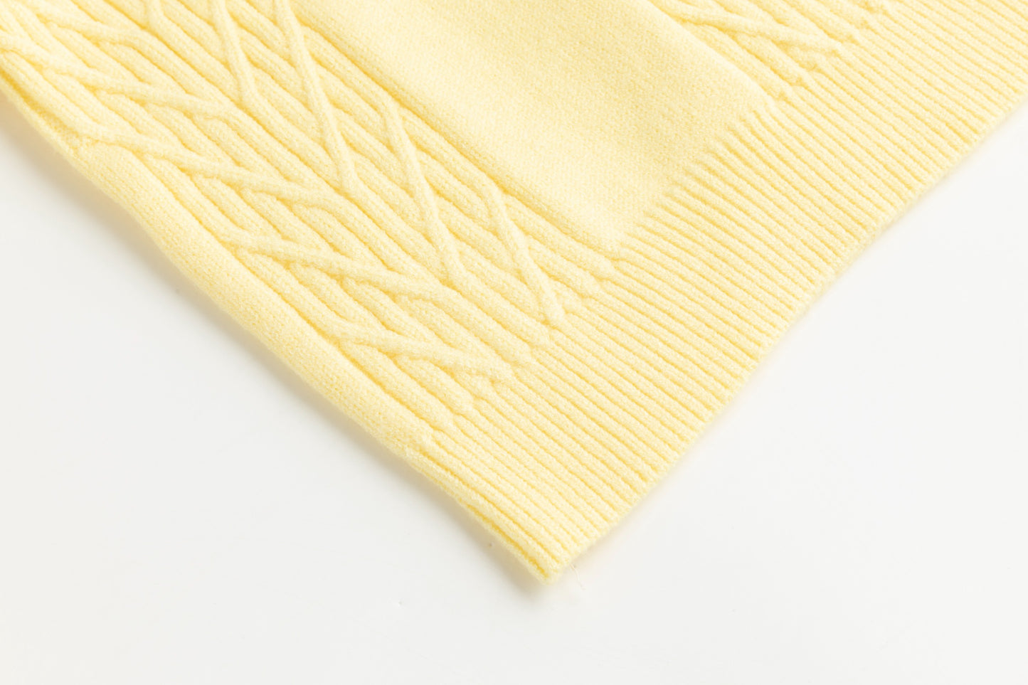 Cropped Textured Sweater - Butter Yellow
