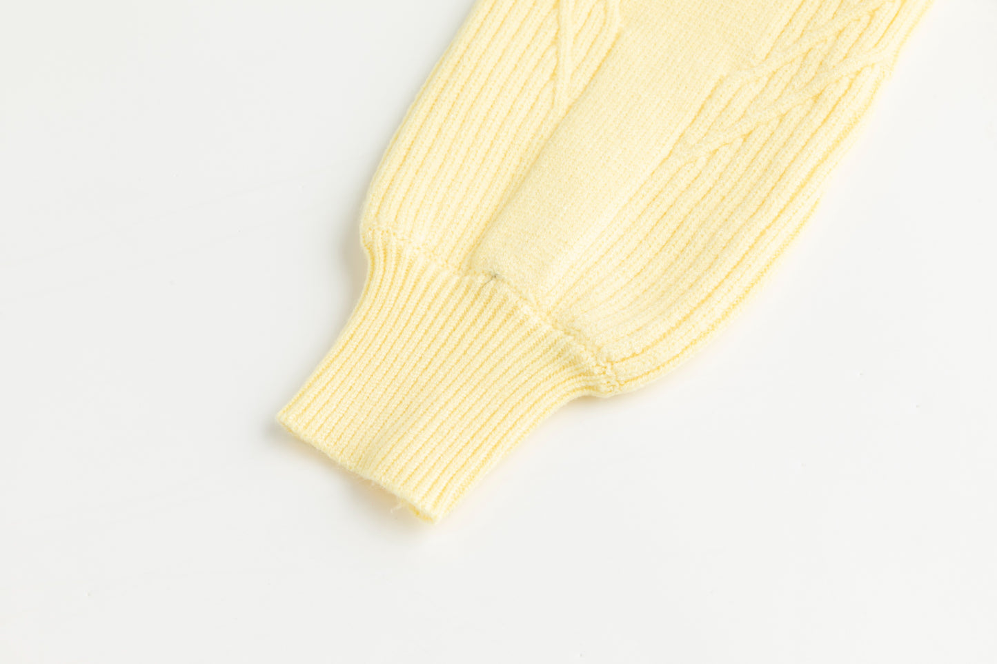 Cropped Textured Sweater - Butter Yellow