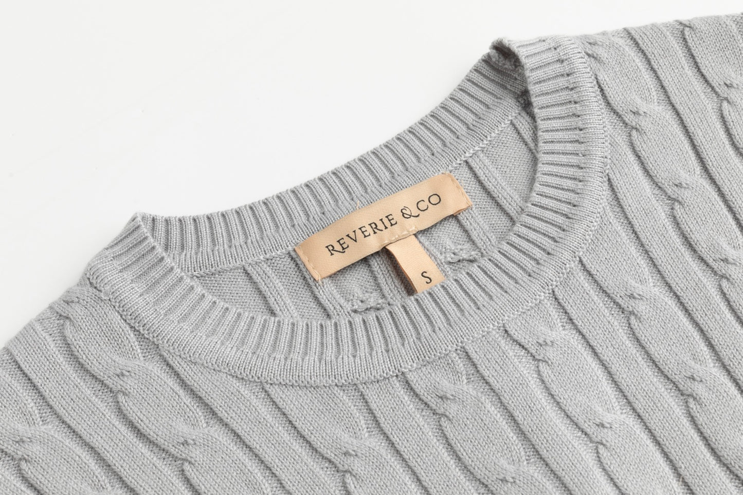 Cable Knit Sweater - Light Gray